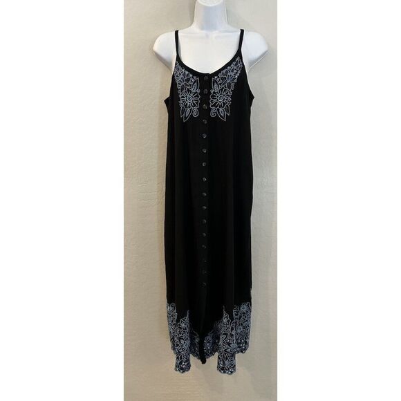 Y2K Button Down Embroidered Lace Bohemian Dress 90’s Western - Picture 2 of 15